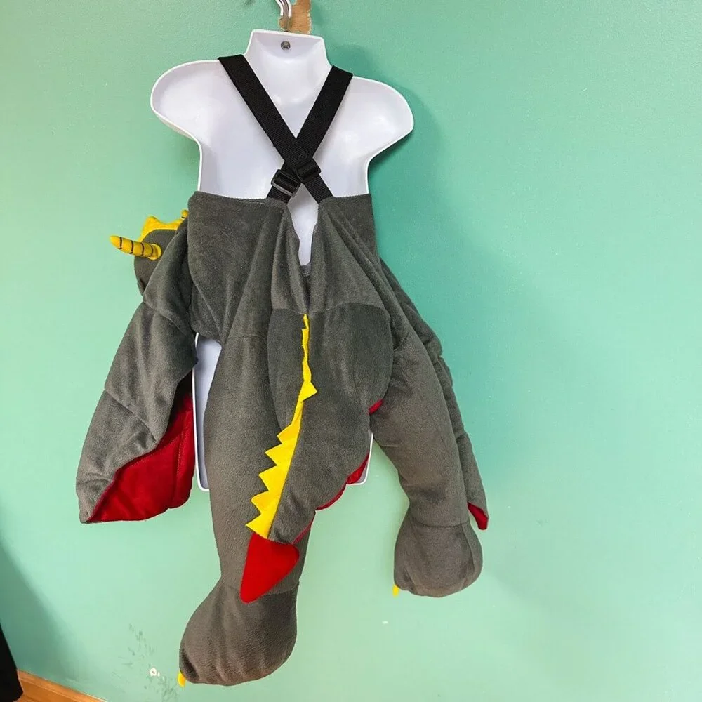 Dragon Costume Toddler Kids Fleece Dress Up Adjustable Strap One Size